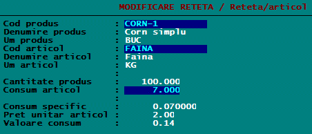  Editare articol pe rețetă