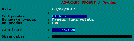 Adăugare producție